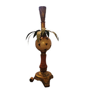 Vintage Tropical Palm Candle Holder with Moveable Leaves
